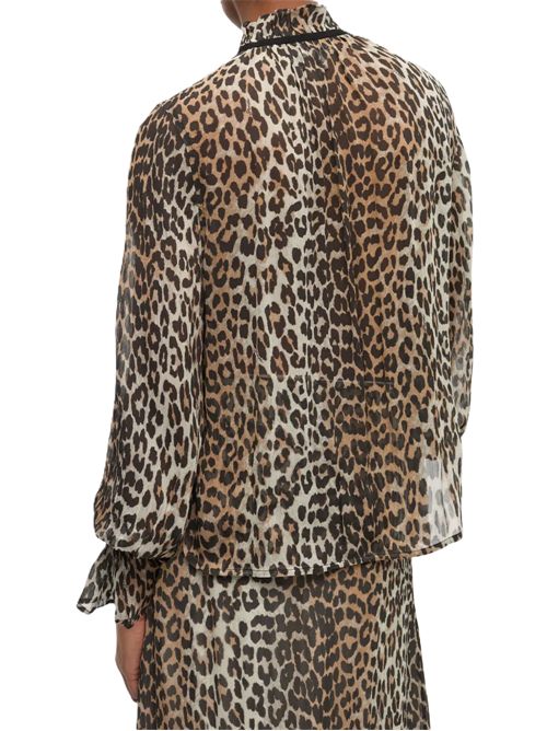 GANNI Blusa con stampa Ganni | W0570LEOPARD 943